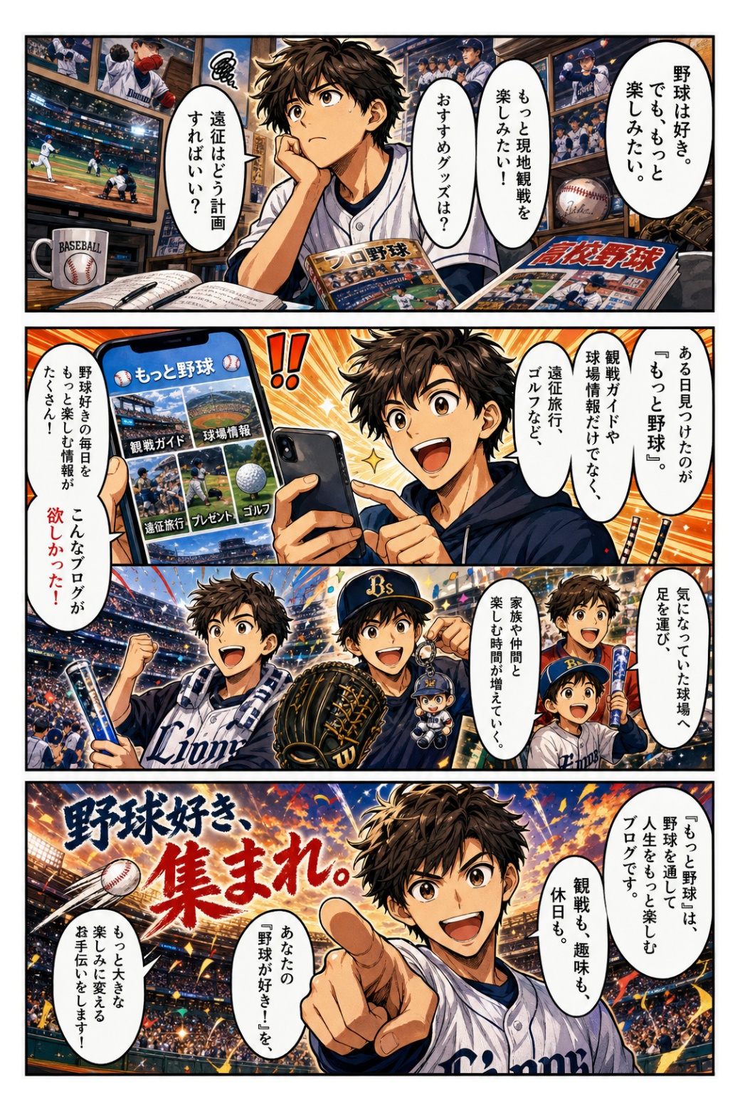 もっと野球紹介4コマ漫画