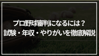 プロ野球審判になるには？試験・年収・やりがいを徹底解説！