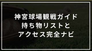 神宮球場観戦ガイド｜持ち物リストとアクセス完全ナビ